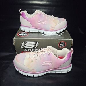 Skechers Pink Sure Track Saivy Work Shoes Size 8.5